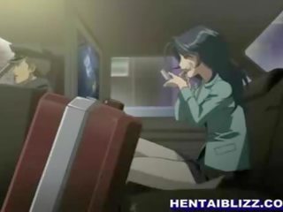 A gun in mouth opens hentai girls pussy wet