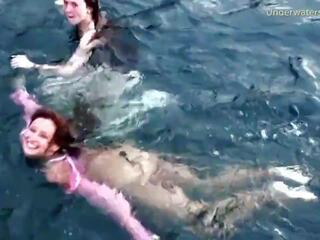 3 gorgeous Girls Swim and Have Fun in the Sea, xxx film cb