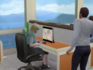 In order not to lose a job blonde offers her pussy - dirty film in the office