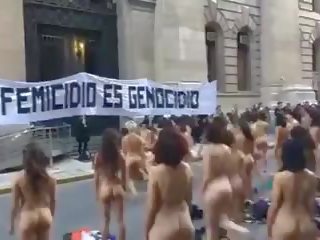 Nagie kobiety protest w argentyna -colour wersja: xxx klips 01