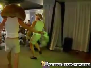 Tanssiminen karhu strippareita perform varten himokas naiset